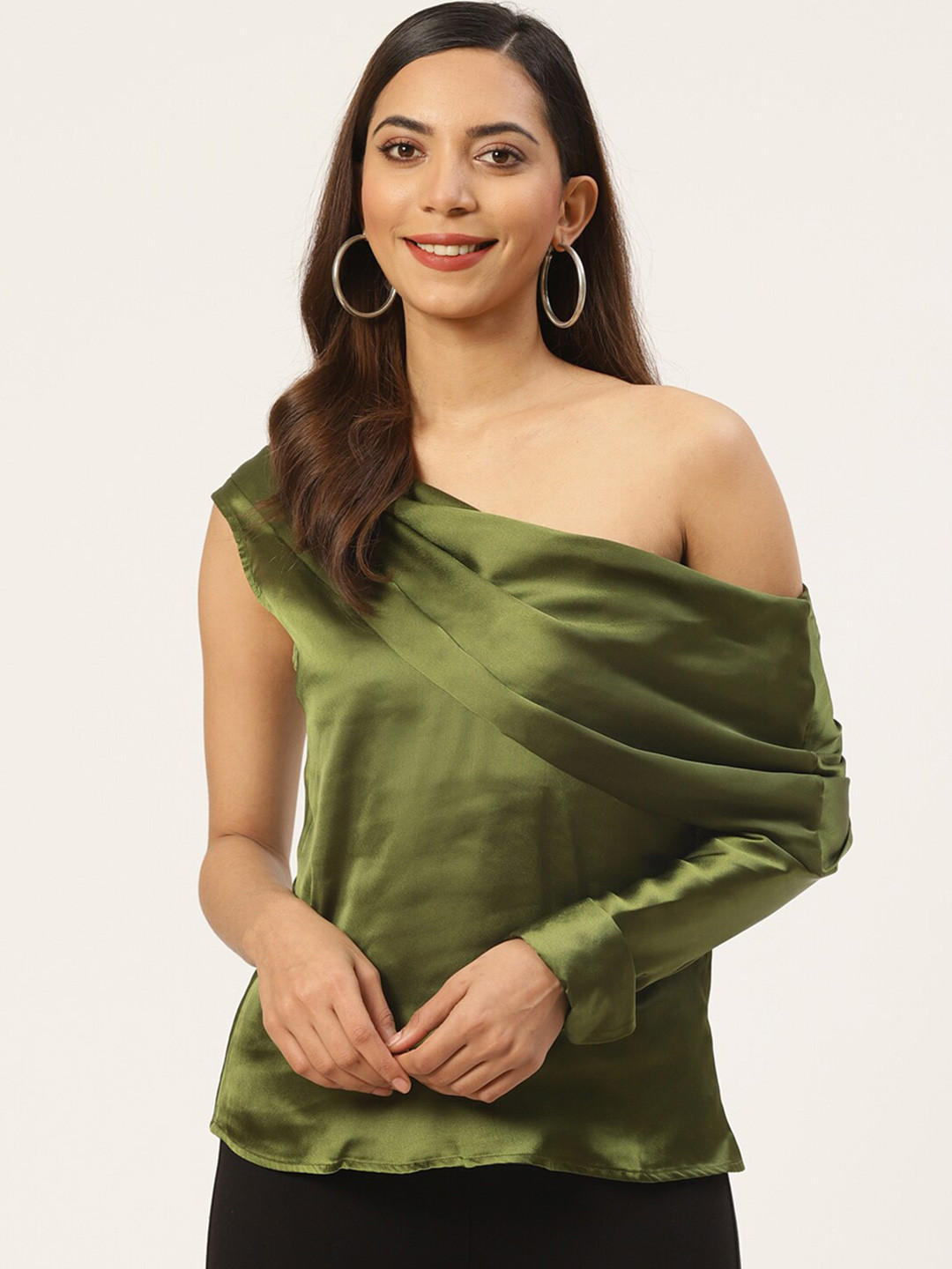DODO & MOA women's Green One Shoulder Top