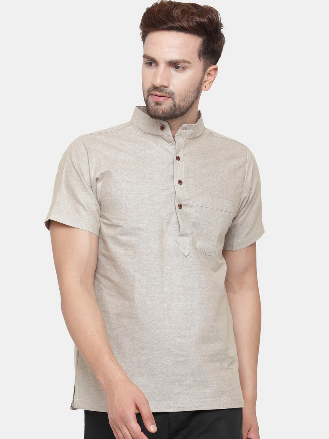 Sayesha Men Grey Cotton Kurta