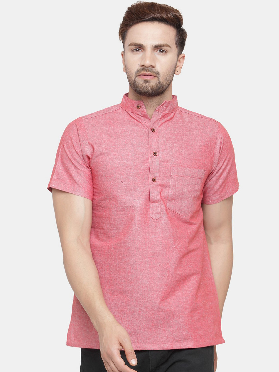 Sayesha Men Pink Cotton Kurta Top