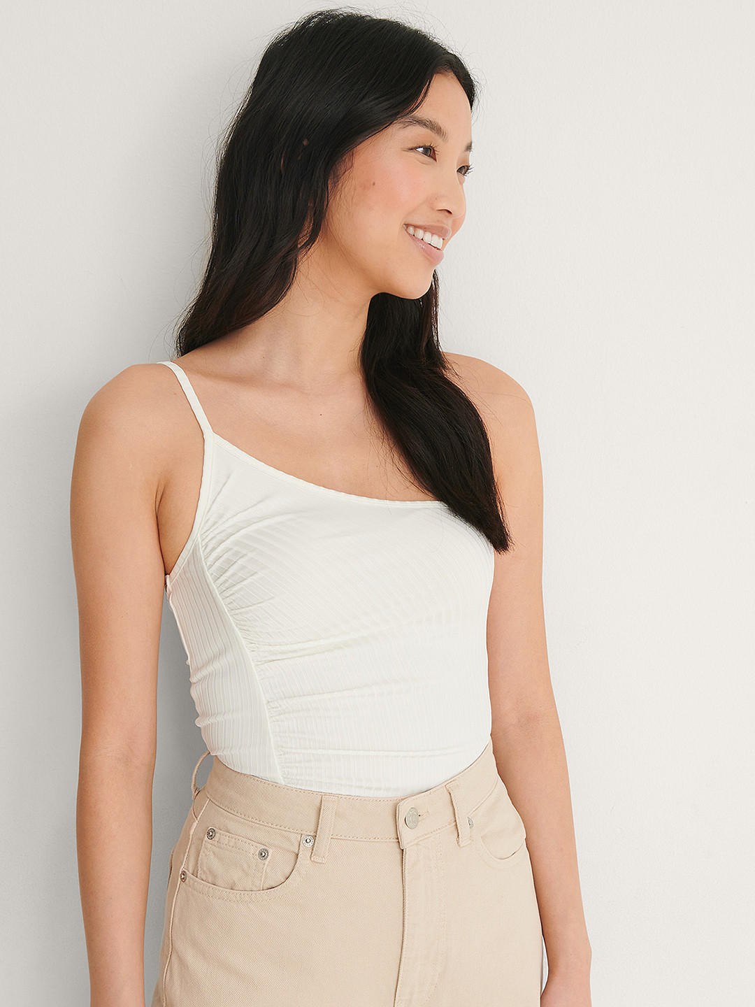NA-KD Women White One Shoulder Top