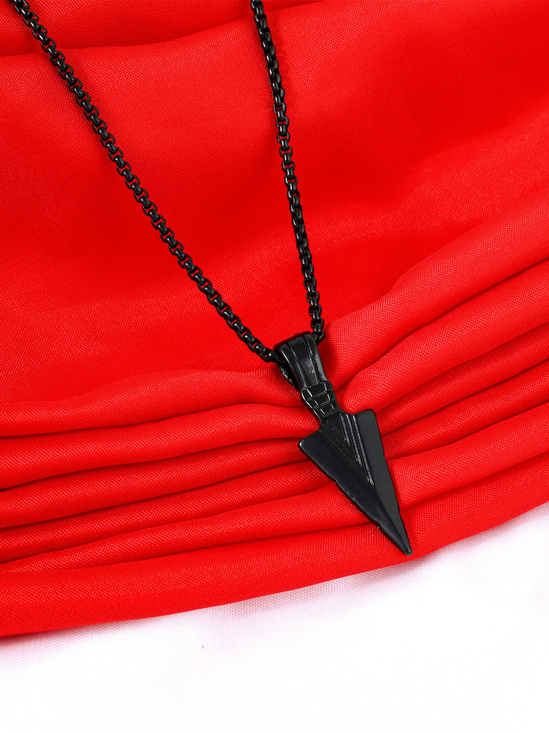 Fashion Frill Men Black Silver-Plated Necklace