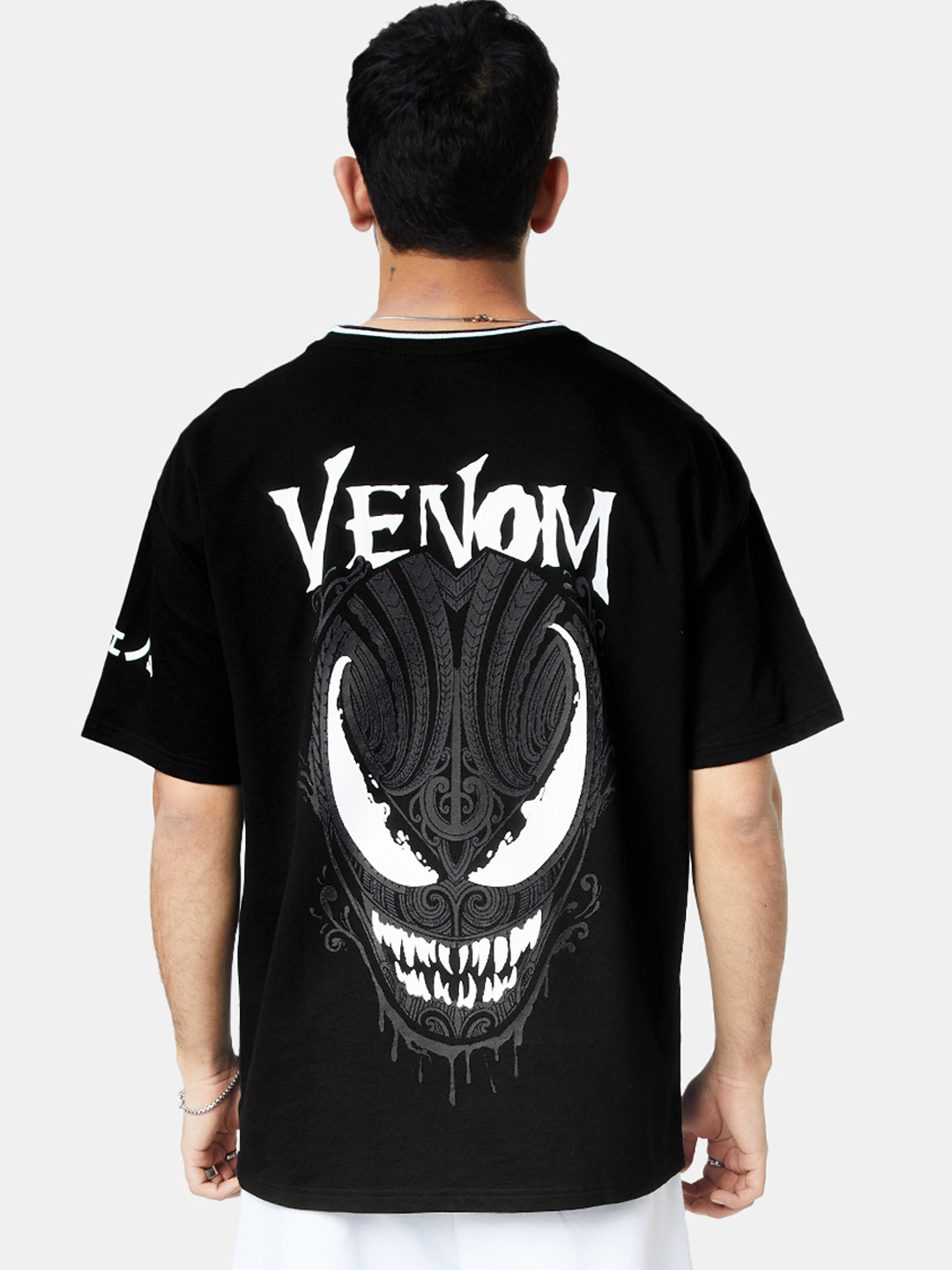 The souled store Marvel: Venom Black Oversized T-Shirts