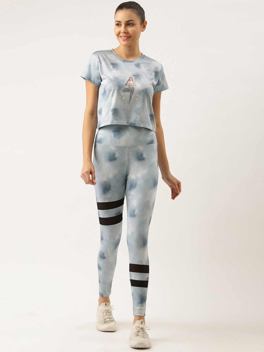 Bannos Swagger Women Turquoise Blue Printed Co-ords