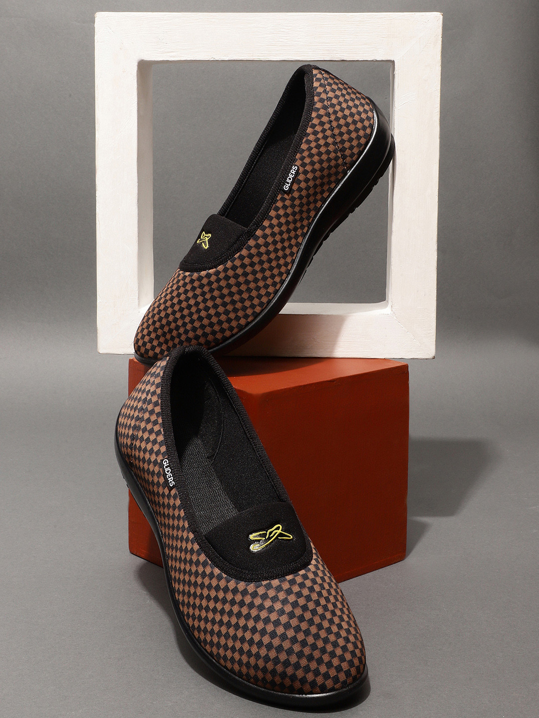 Liberty Women Gold-Toned Printed Ballerinas