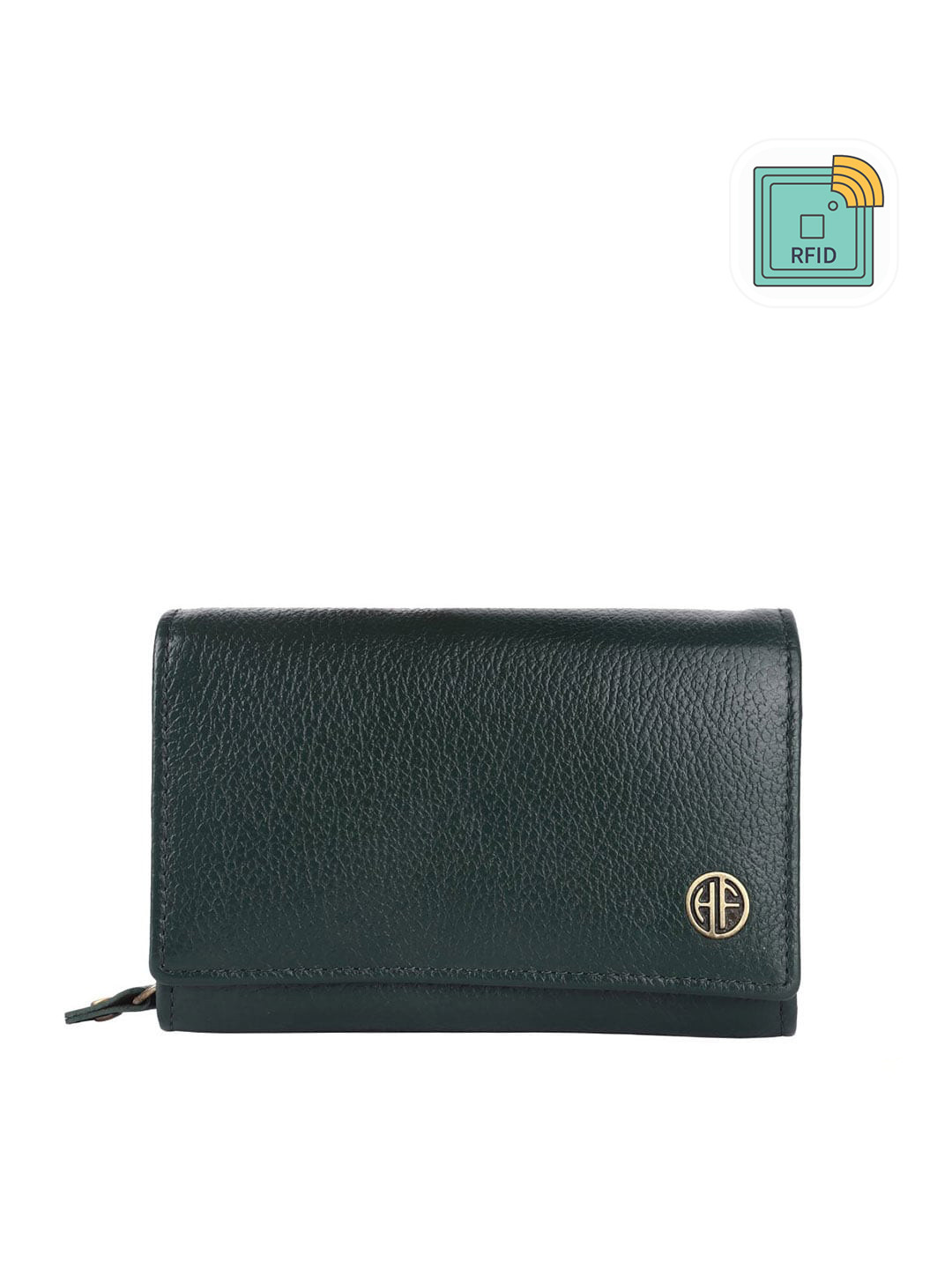 HAMMONDS FLYCATCHER Women Green Leather Two Fold Wallet