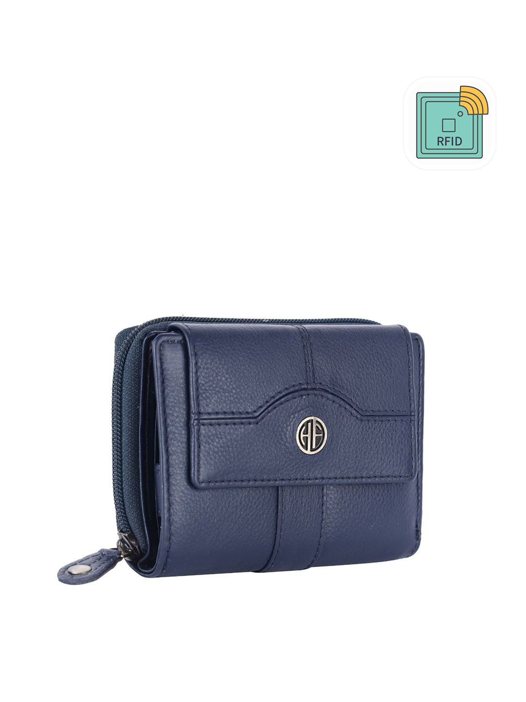 HAMMONDS FLYCATCHER Women Blue Leather Zip Around Wallet