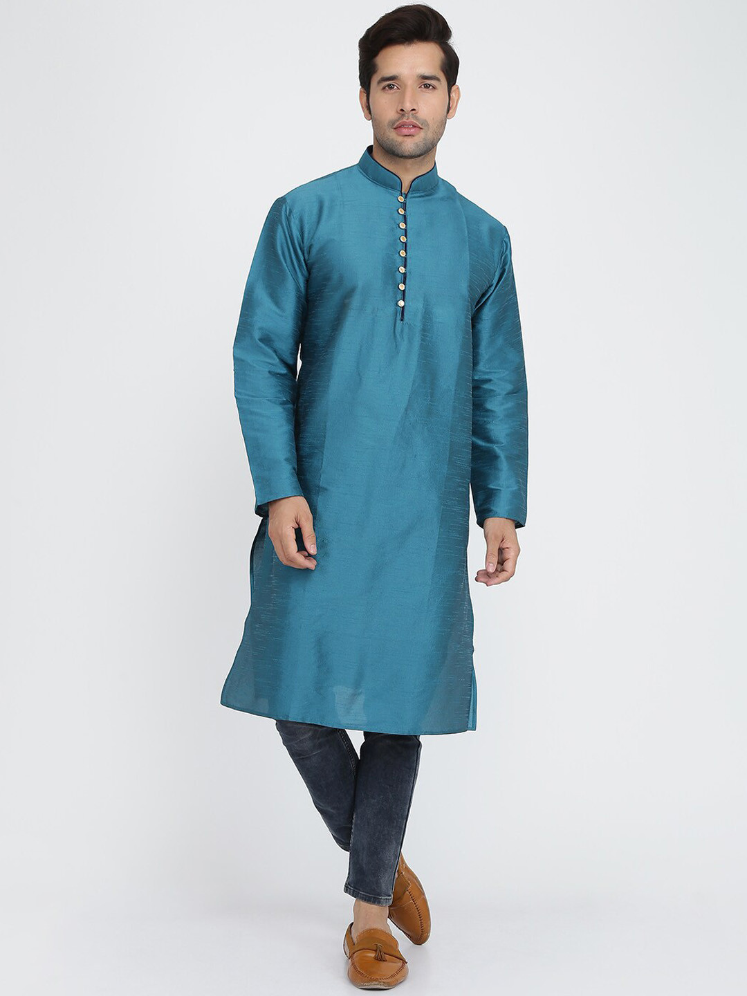 ROYAL KURTA Men Green Bada Moti Kurta