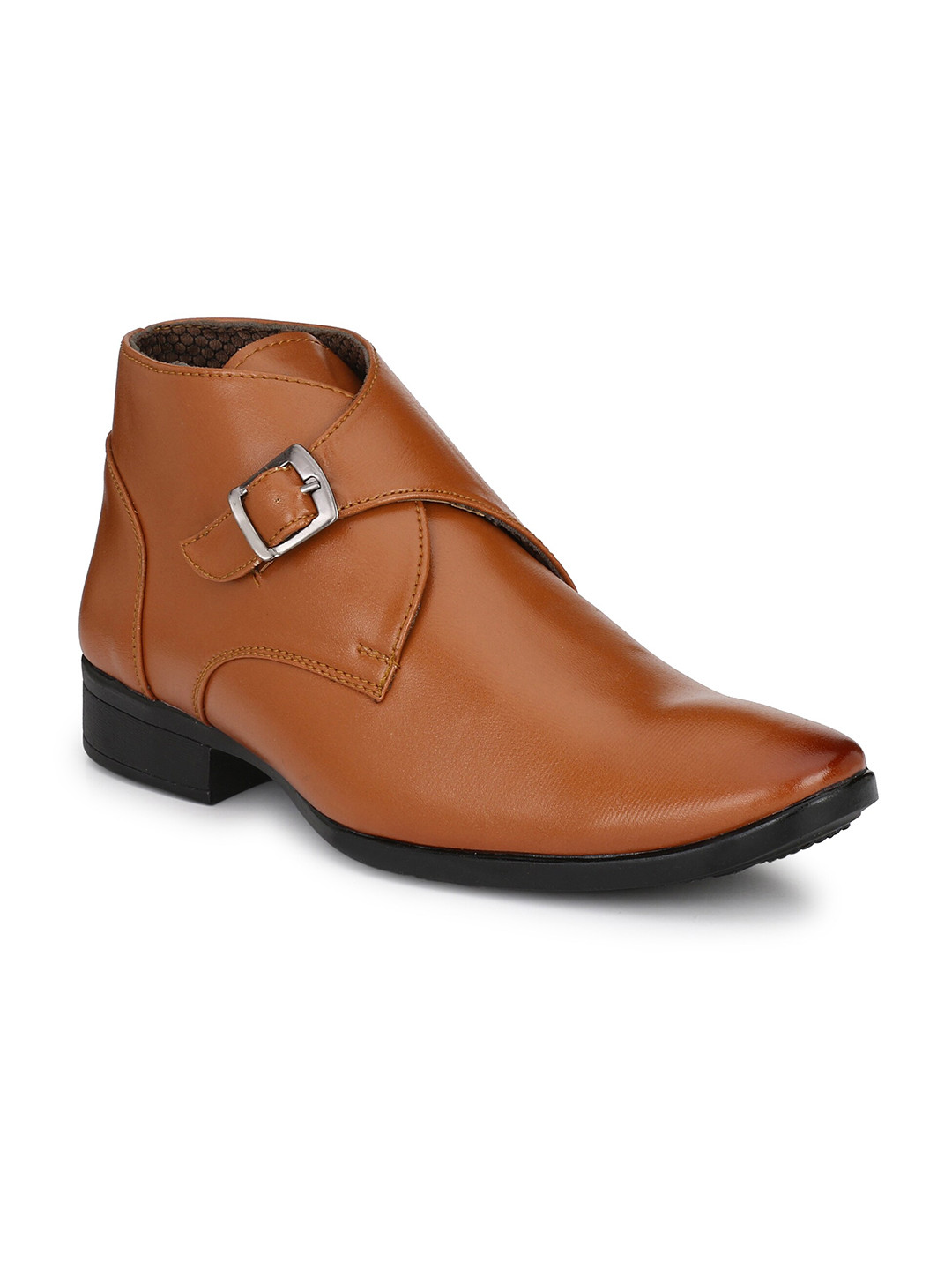 Hundo P Men Tan Solid Formal Boots