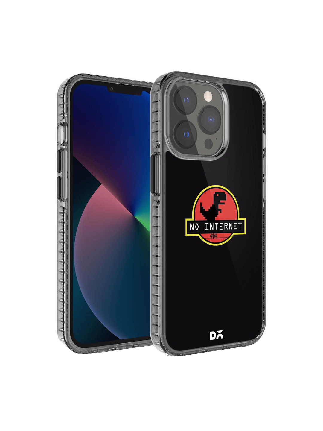 DailyObjects Black & Peach-Coloured No Internet iPhone 13 Pro Max Back Case