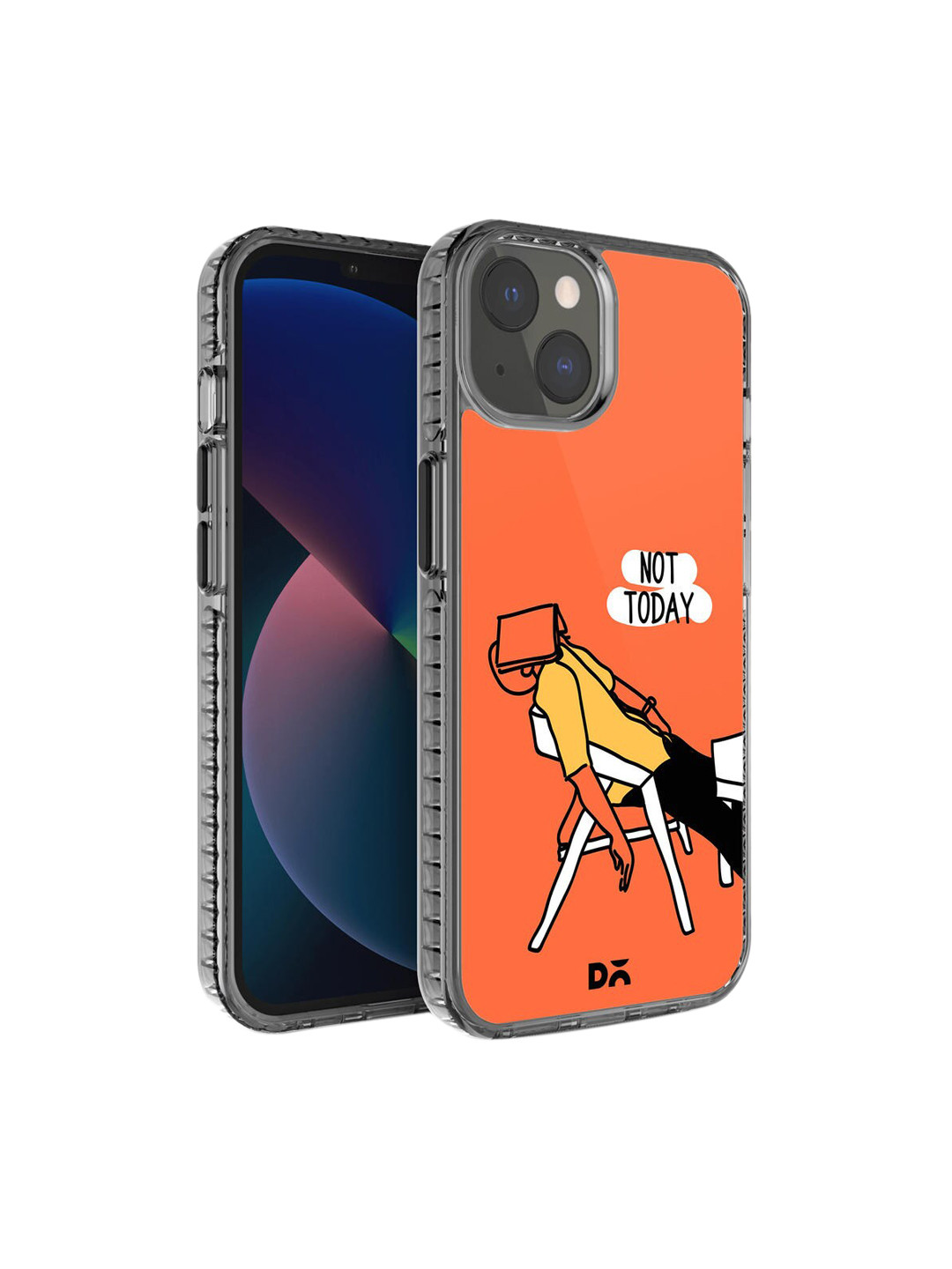 DailyObjects Transparent & Orange Printed Stride 2.0 iPhone 13 Back Case