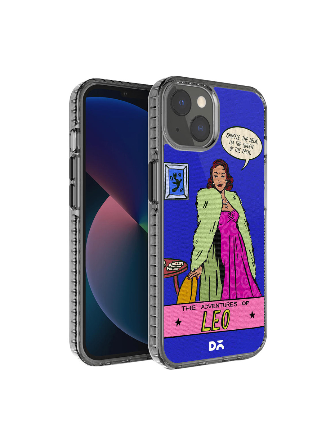 DailyObjects Transparent & Blue Printed Stride 2.0 Case Cover For iPhone 13 Mini