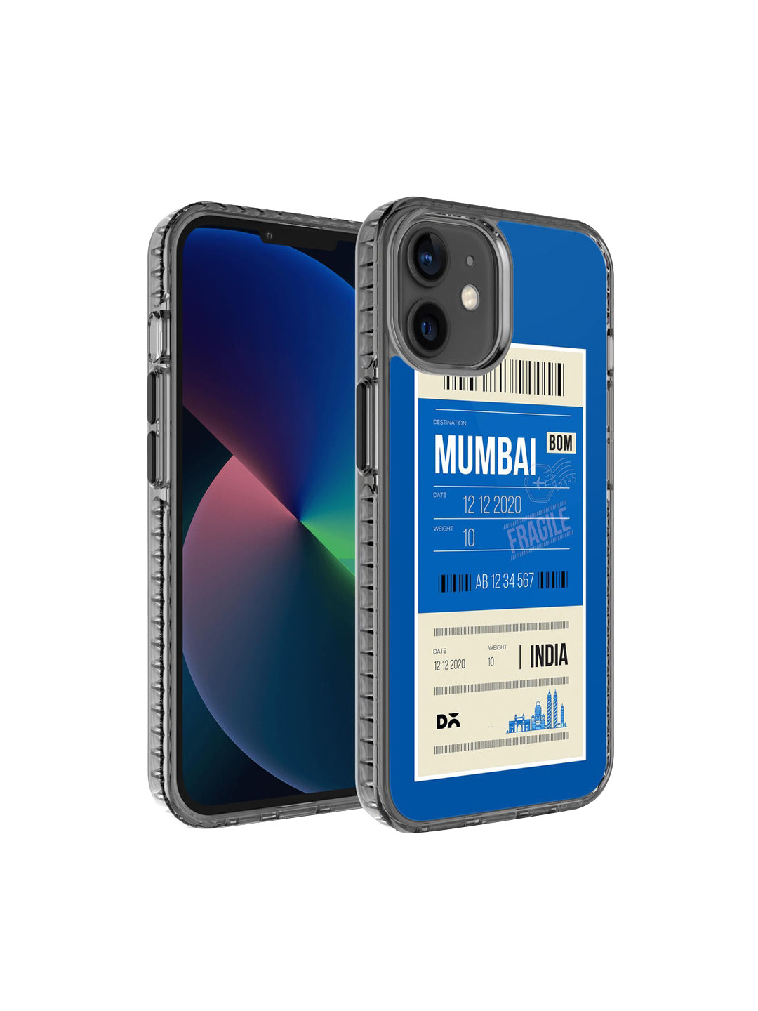 DailyObjects Blue & White Printed Mumbai City Tag iPhone 12 Phone Case