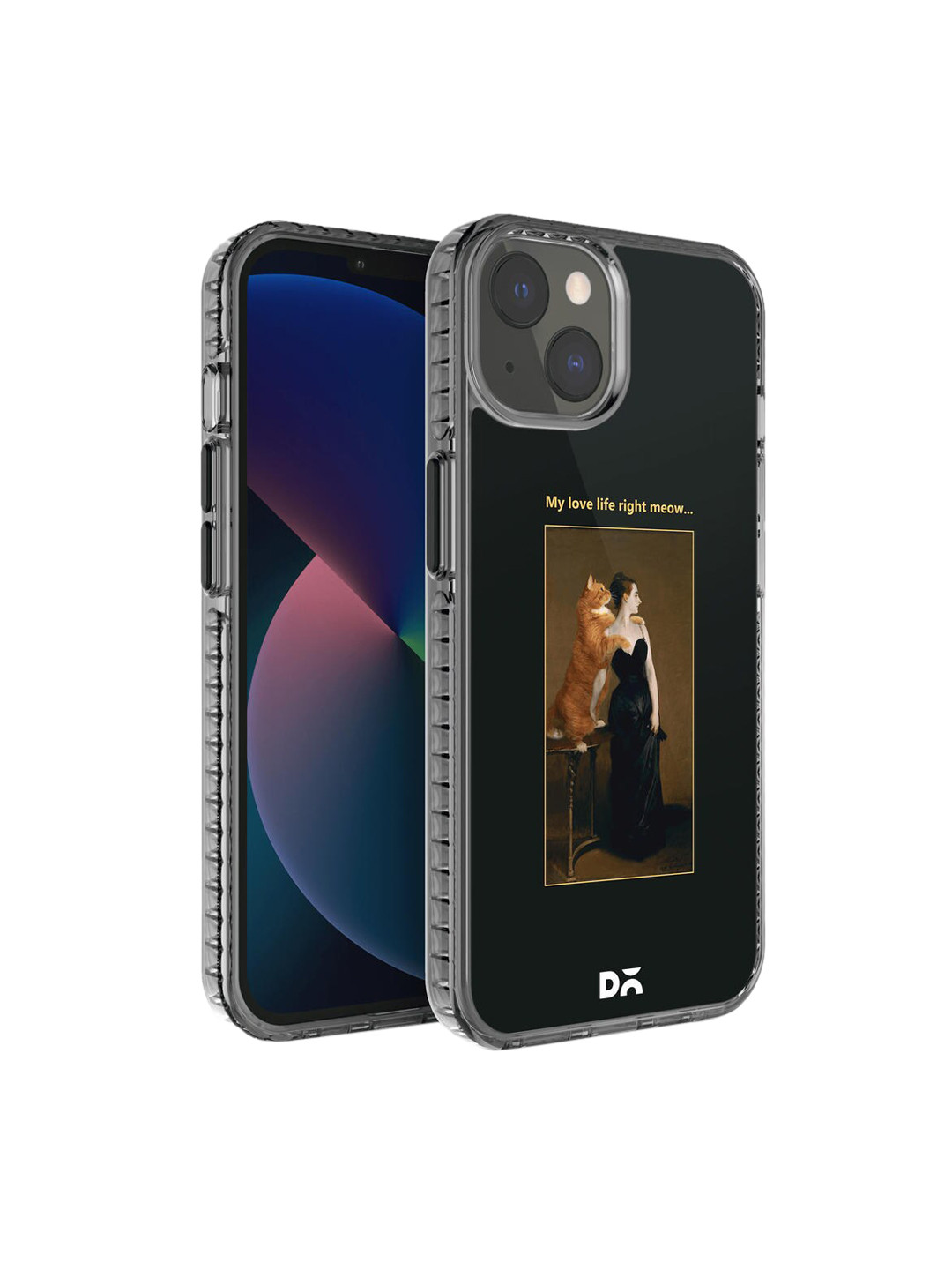 DailyObjects Black & Brown  Love Life Meow iPhone 13 Mini Back Case