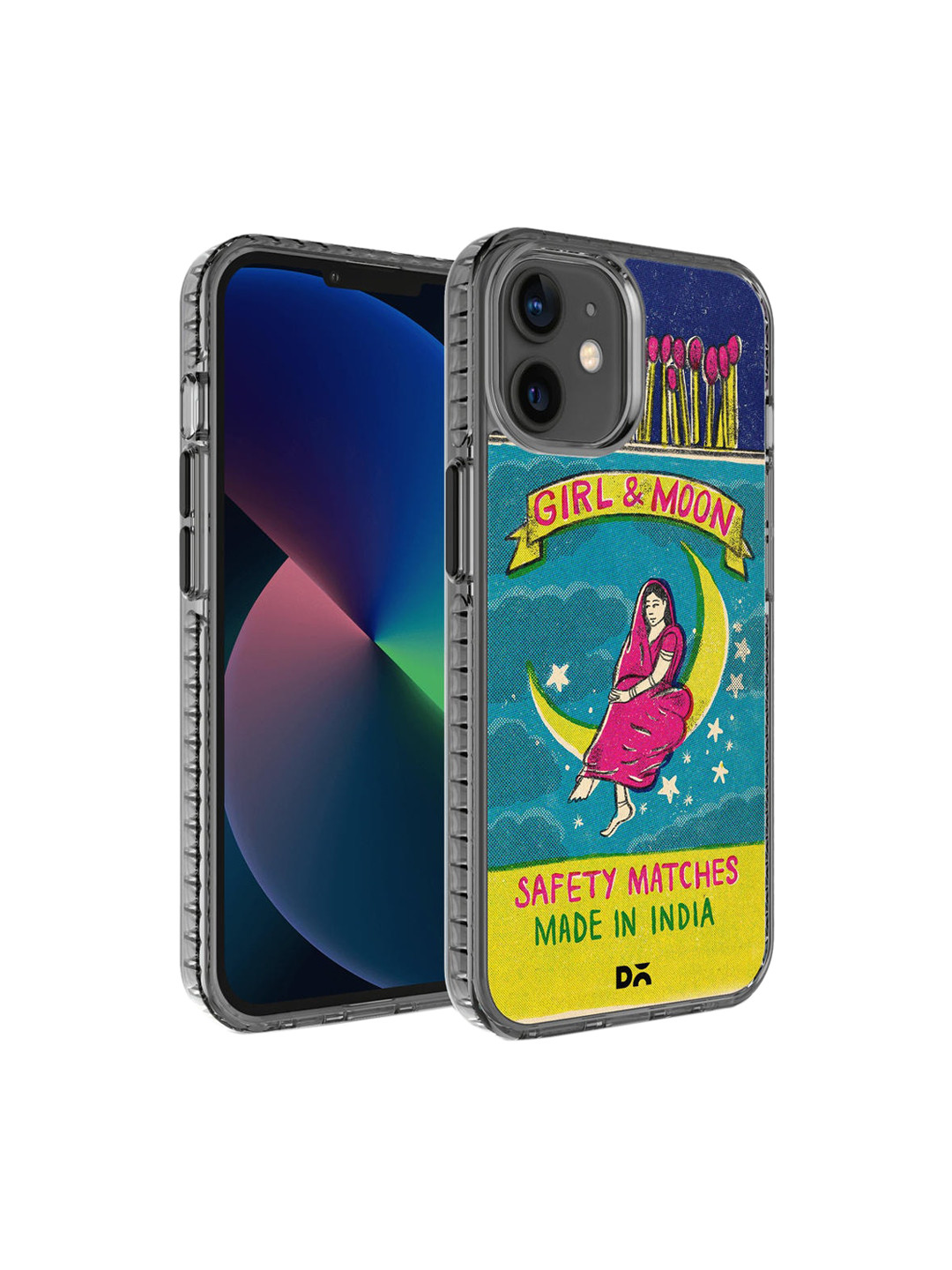 DailyObjects Blue & Yellow Moon Girl Matchbox iPhone 12 Back Case