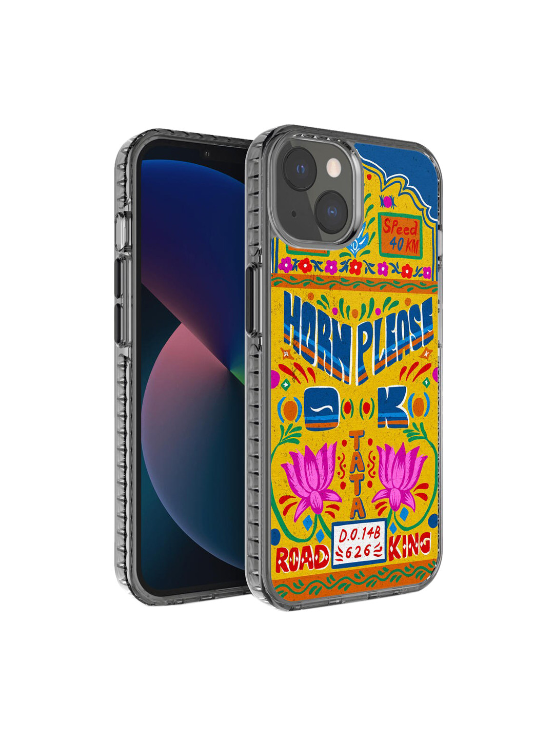 DailyObjects Yellow & Pink Stride Printed iPhone 13 Phone Case