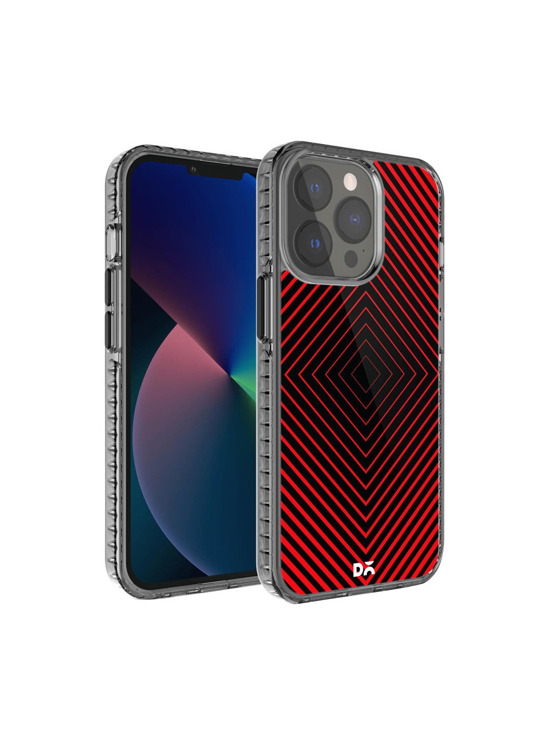 DailyObjects Back and Red Printed Rhombus Red Stride 2.0 iPhone 13 Pro Phone Cover