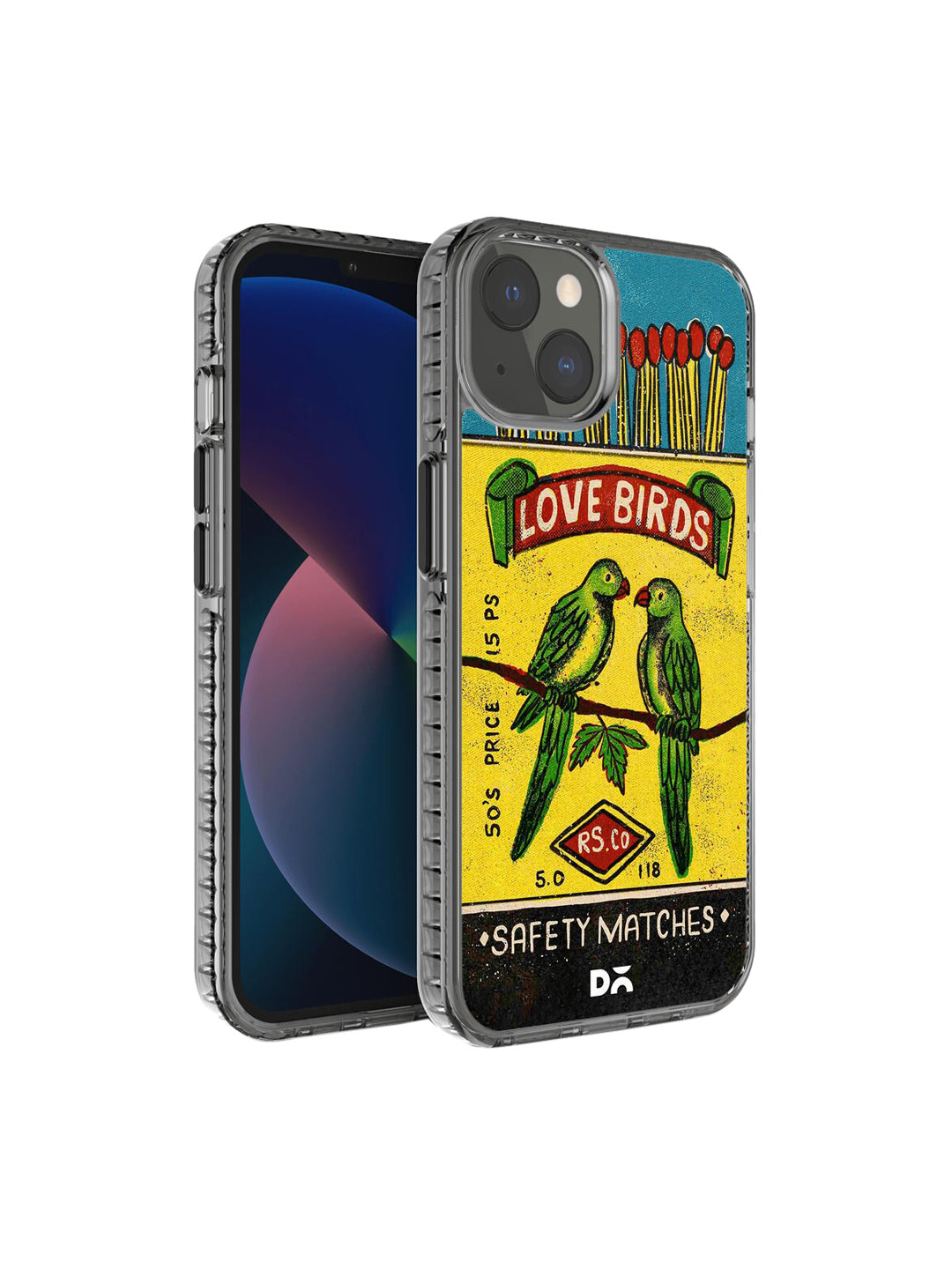 DailyObjects Adults Yellow & Green Love Birds Matchbox Stride Printed iPhone 13 Phone Case