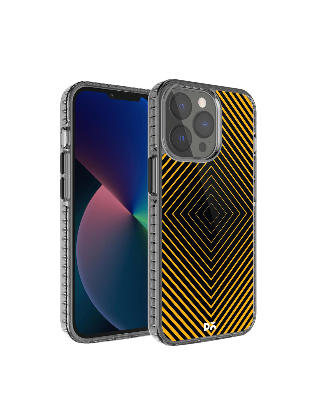 DailyObjects Adults Black & Yellow Rhombus Ochre Stride 2.0 iPhone 13 Pro Phone Case