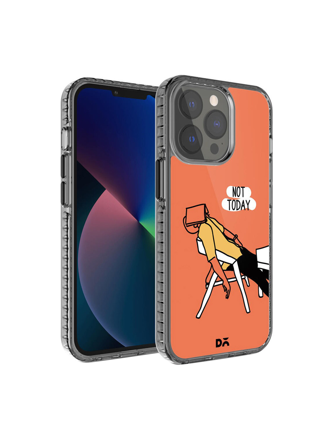 DailyObjects Orange & White Not Today iPhone 13 Pro Back Case