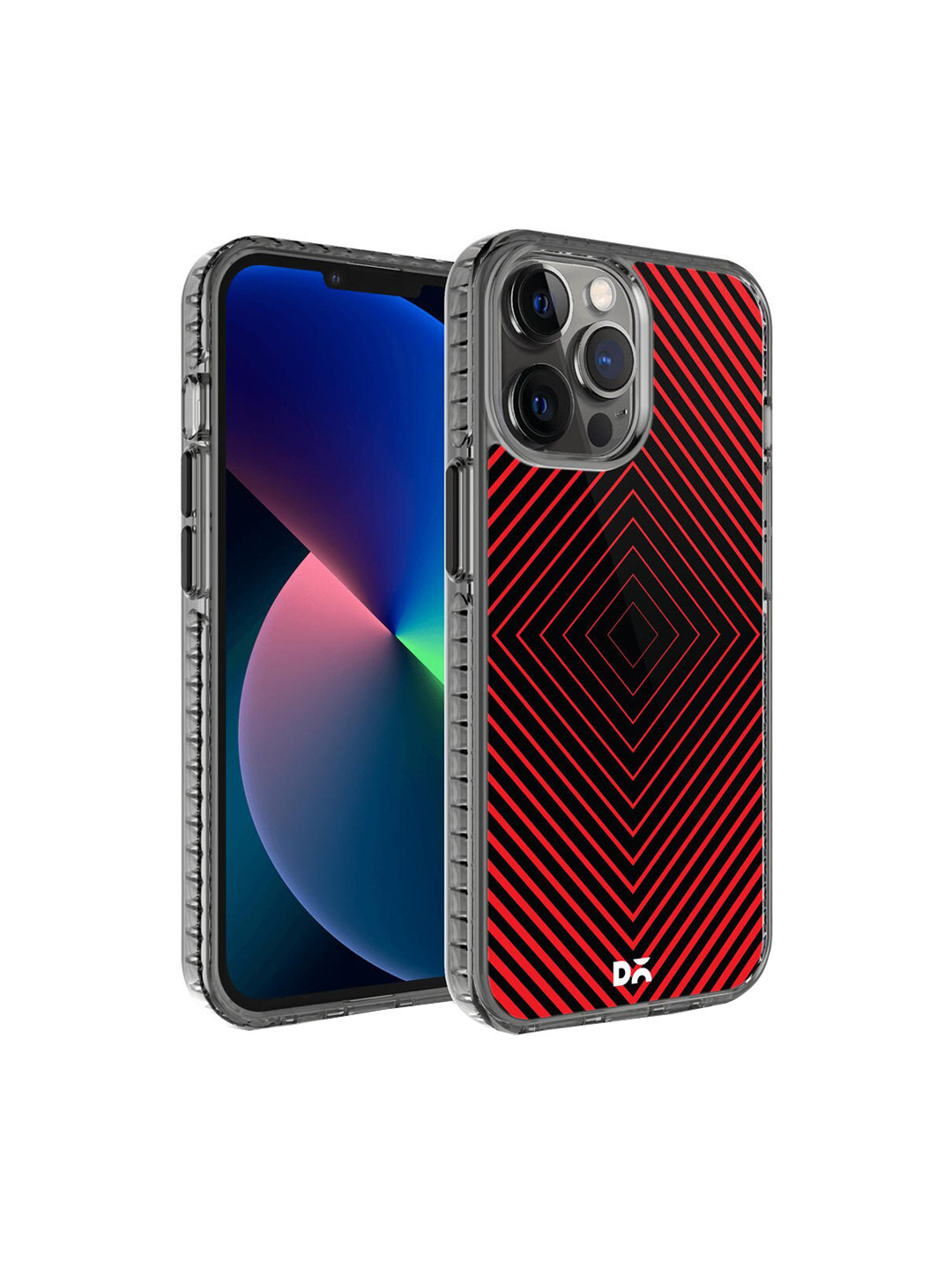 DailyObjects Unisex Black & Red Printed Rhombus  iPhone 12 Pro Max Phone Case