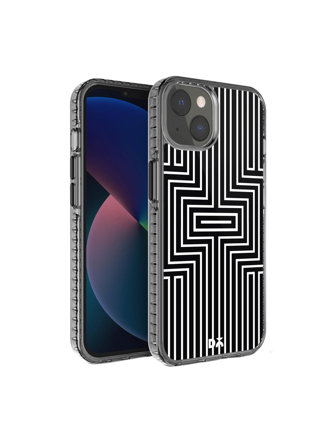 DailyObjects Black & White Printed Maze White Stride 2.0 iPhone 13 Phone Case