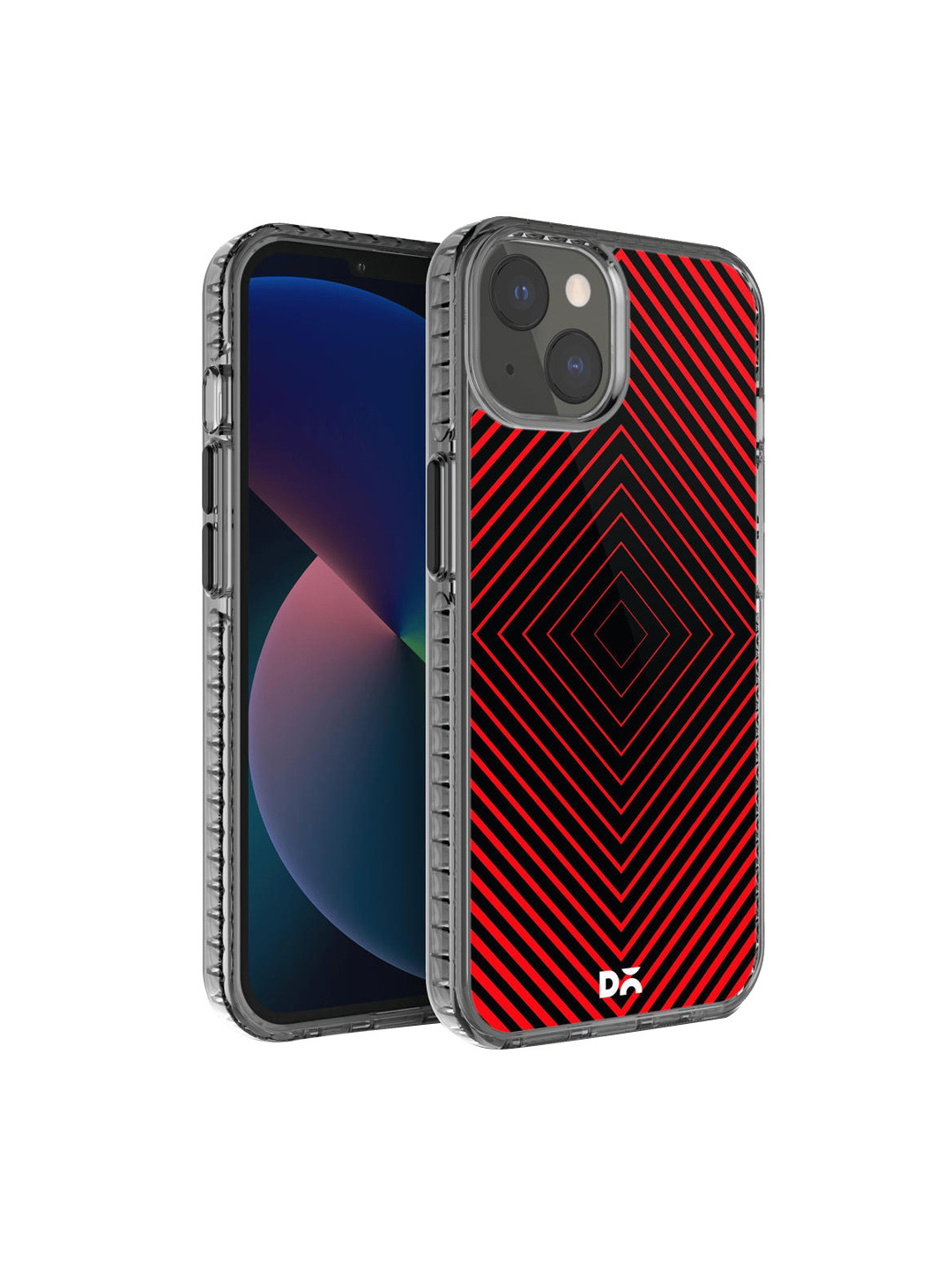 DailyObjects Red & Black Rhombus Red Stride 2.0 iPhone 13 Phone Case