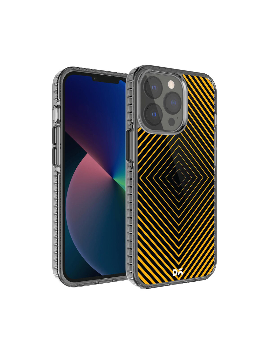 DailyObjects Black & Yellow Rhombus Ochre Printed iPhone 13 Pro Max Back Case