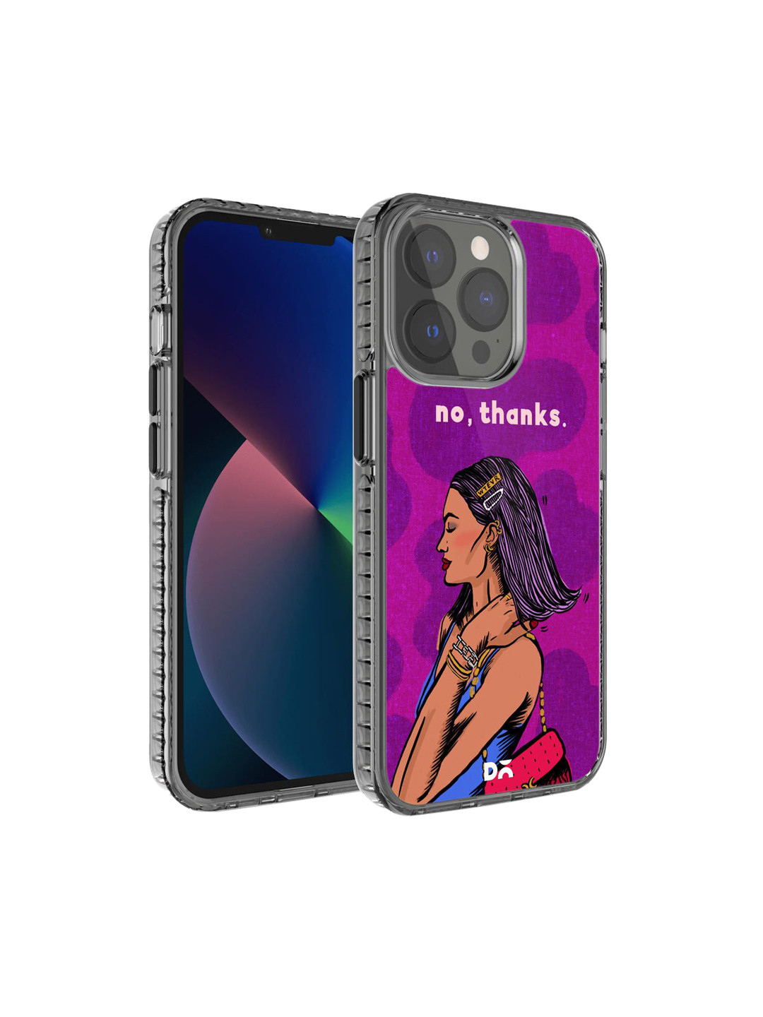 DailyObjects Purple No thanks Printed iPhone 13 Pro Back Case