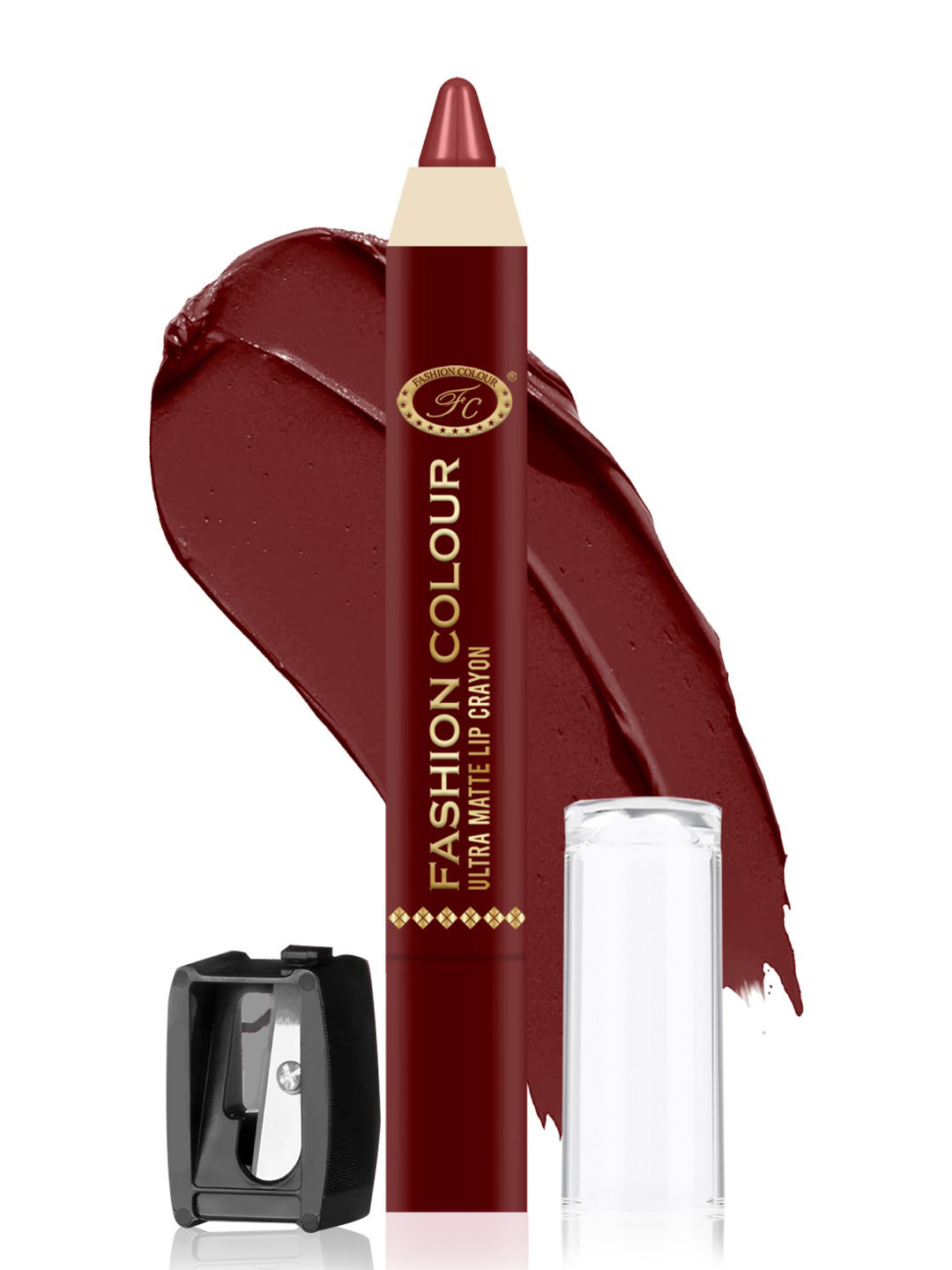 Fashion Colour Women Ultra Matte Waterproof Lip Crayon with Sharpener 2.8 g -Hazel Lips 14