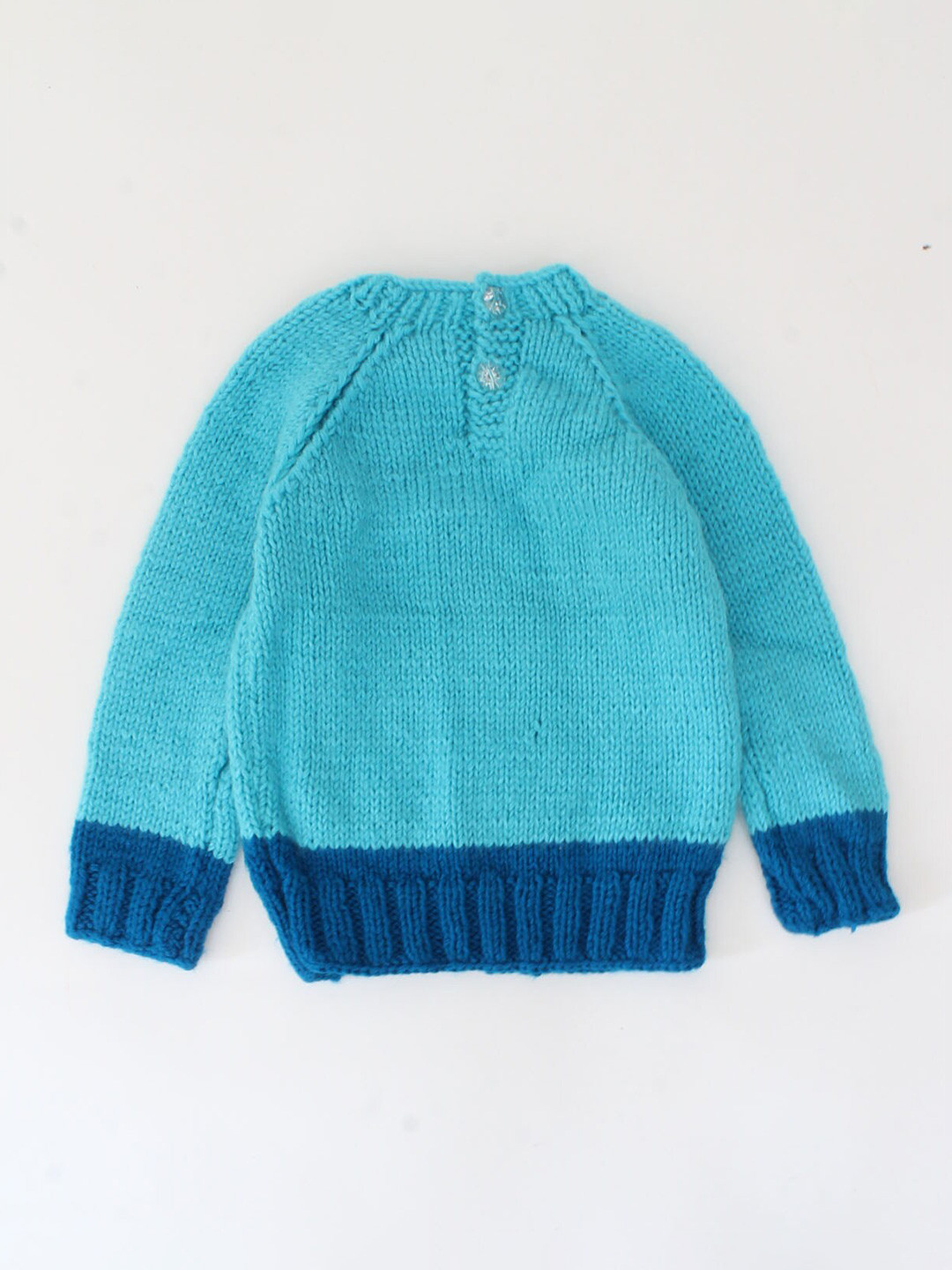 Woonie Unisex Kids Blue Handmade Pullover