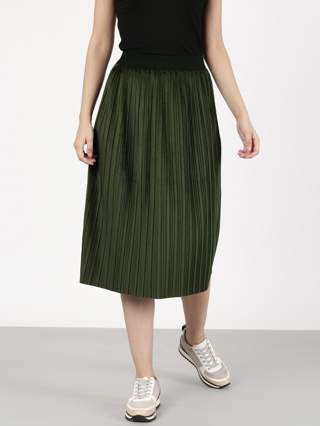 Velvet a line midi skirt Clearance