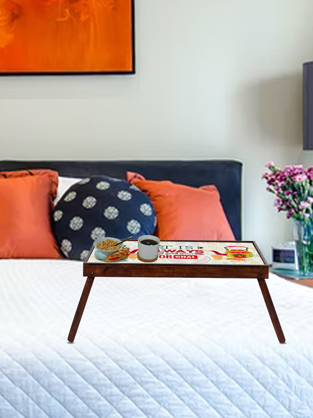 GLOBALLY INDIAN Multicolor Digitally Printed Foldable Breakfast Table