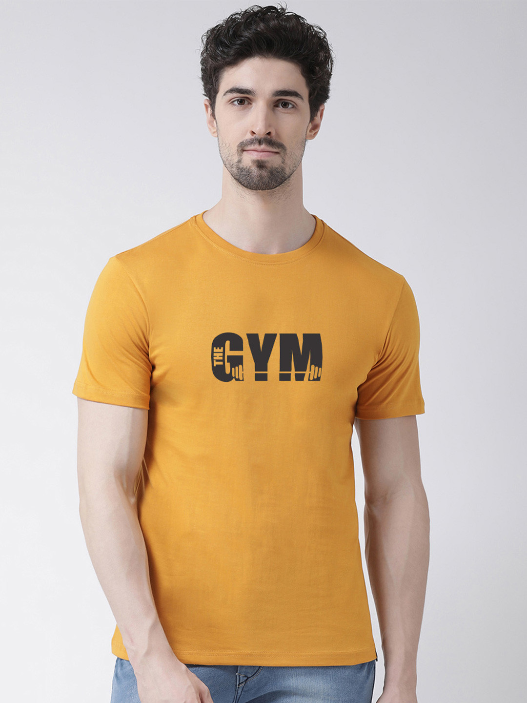 Friskers Men Gold-Toned Applique T-shirt