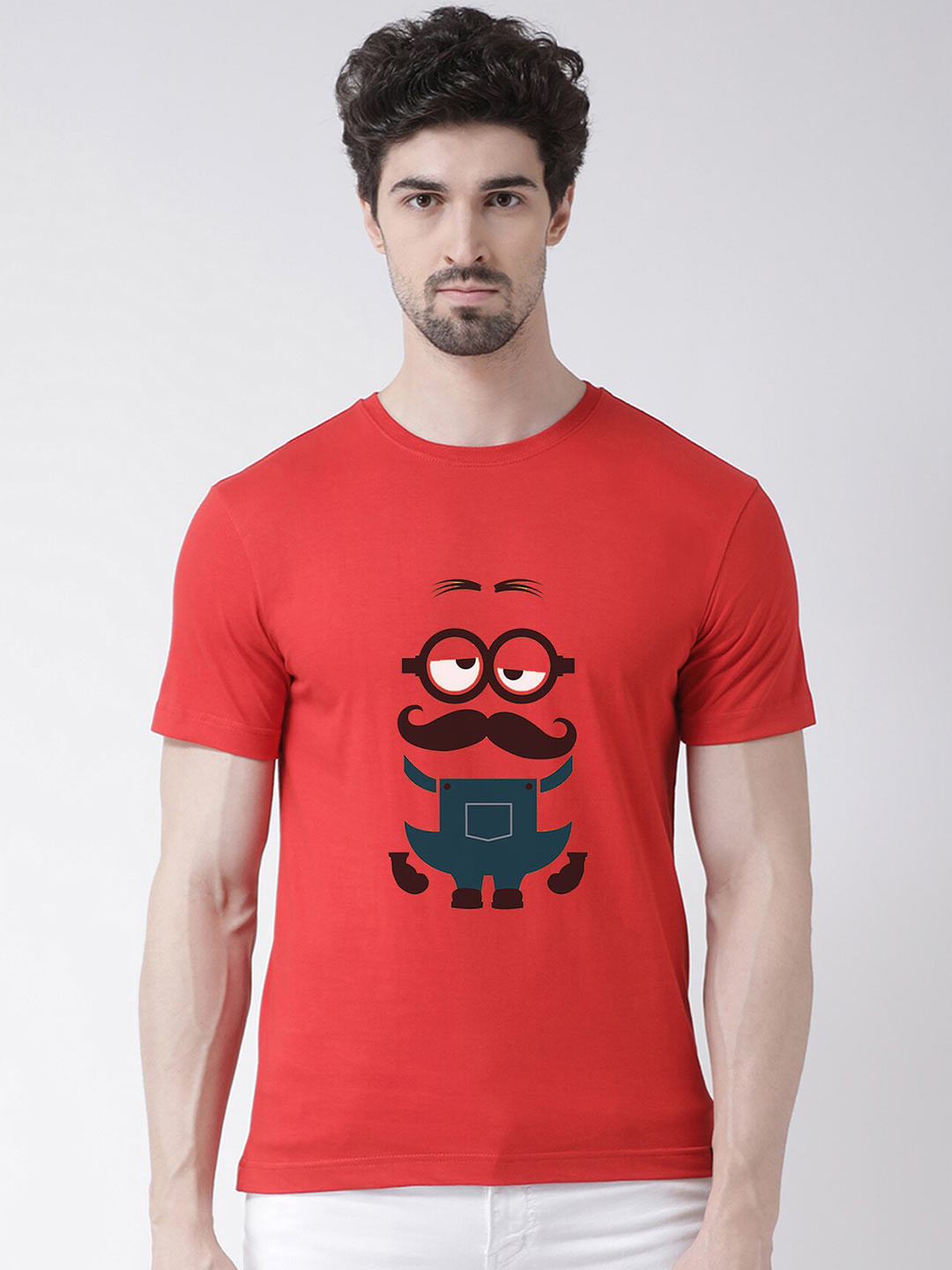 Friskers Men Red Printed Half Sleeve T-shirt