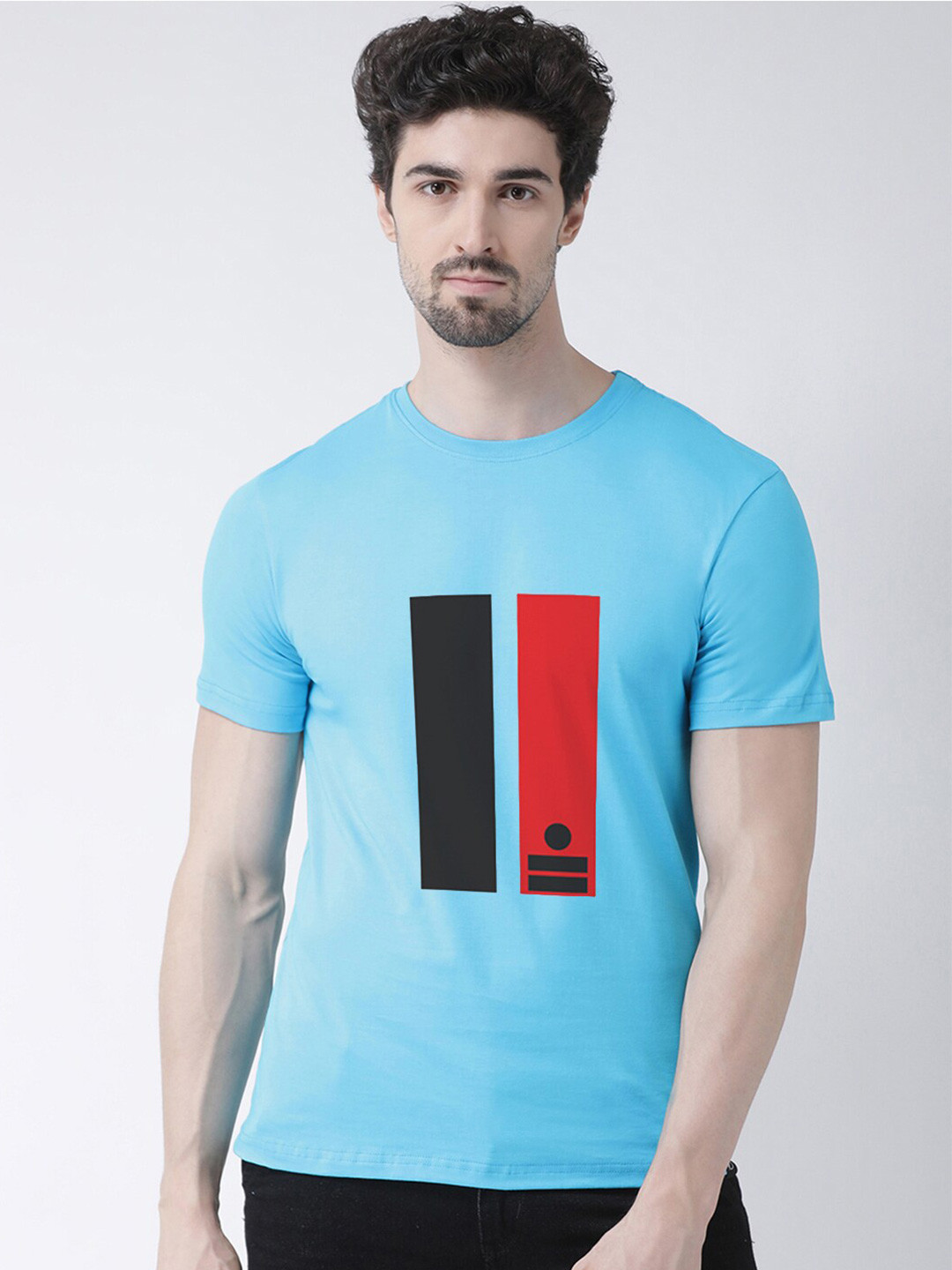 Friskers Men Turquoise Blue T-shirt