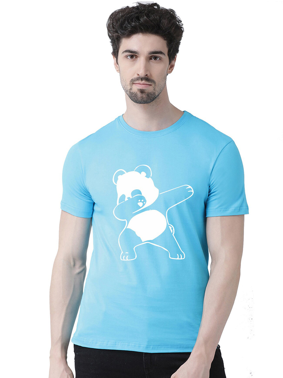 Friskers Men Blue Kung Fu Panda Printed T-shirt