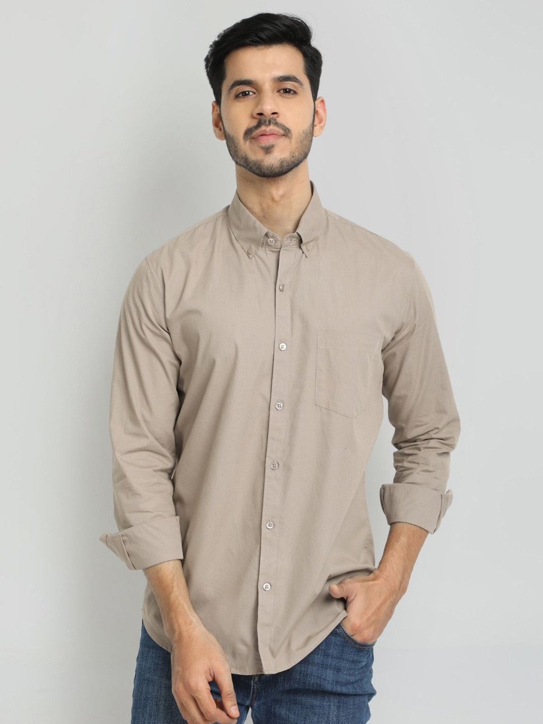 DEZANO Men Beige Comfort Casual Shirt