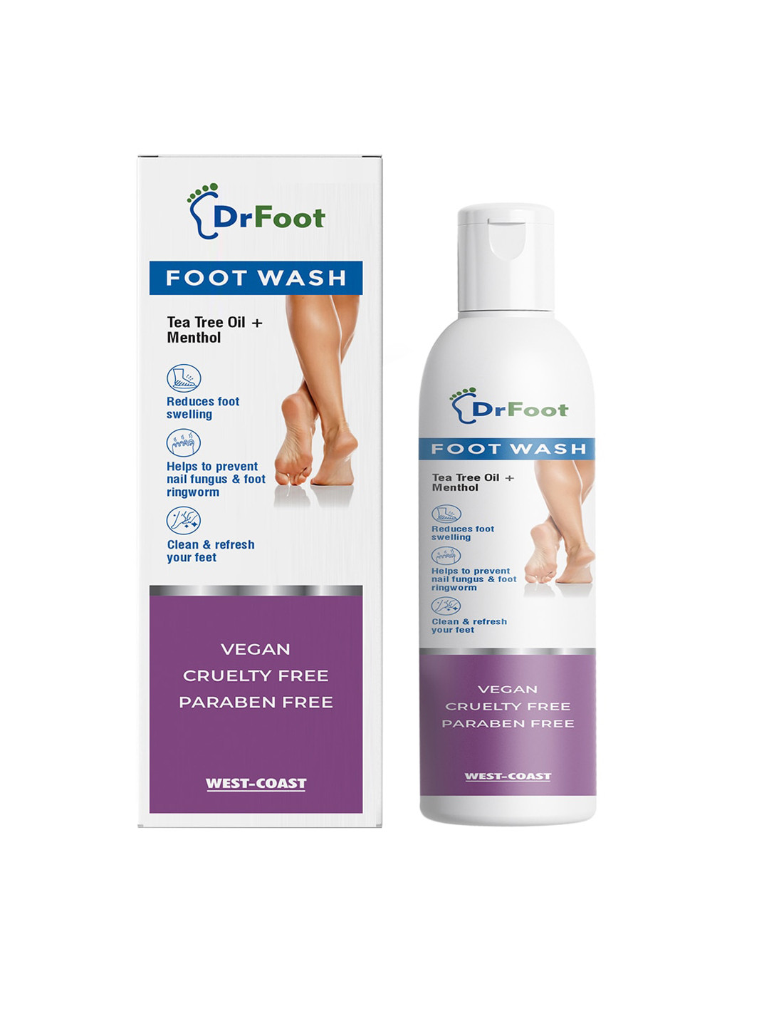 Dr Foot Foot Wash with Tea Tree Oil & Menthol - Prevents Nail Fungus - 100ml