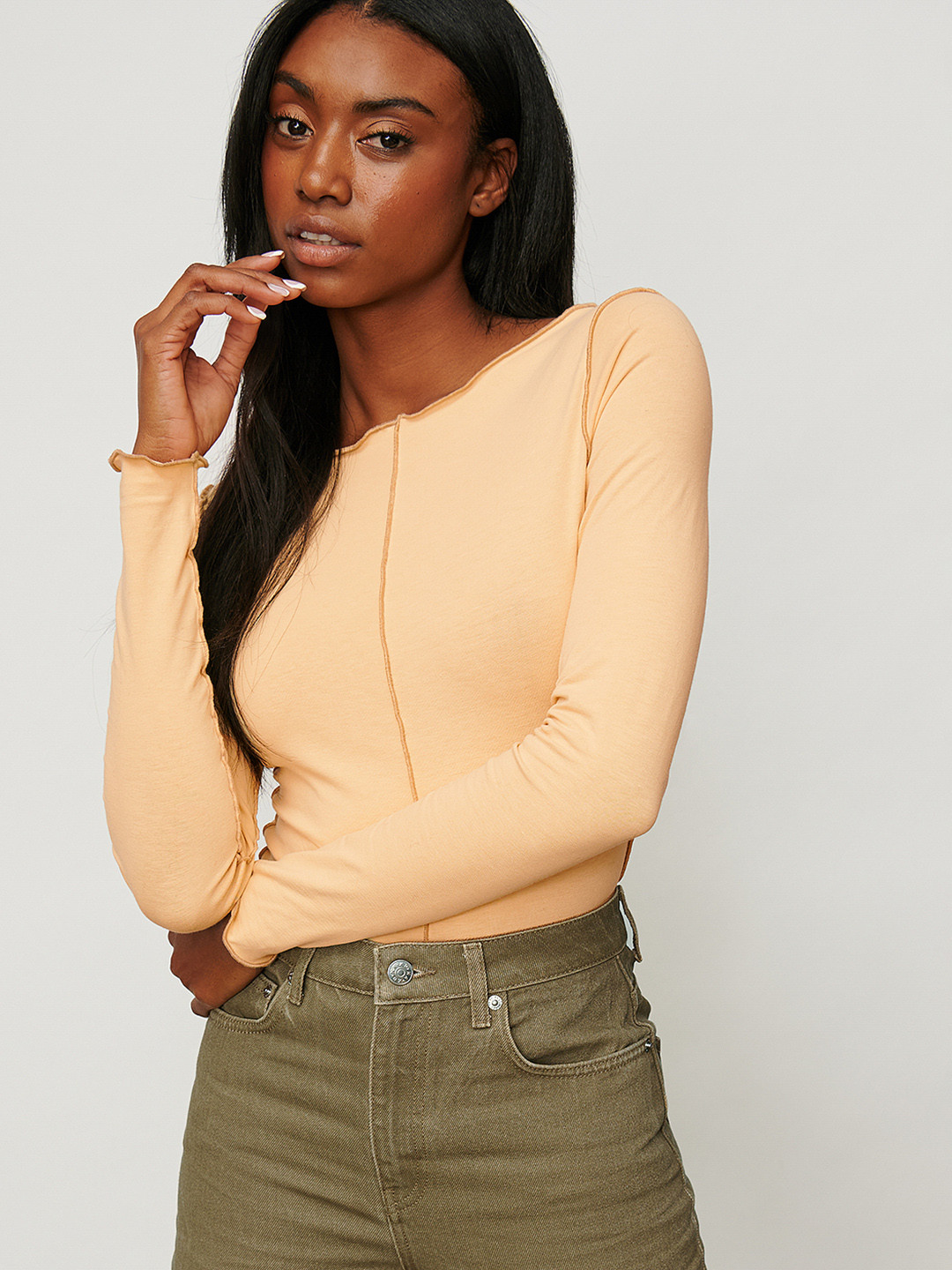 NA-KD Yellow Long Sleeves Top