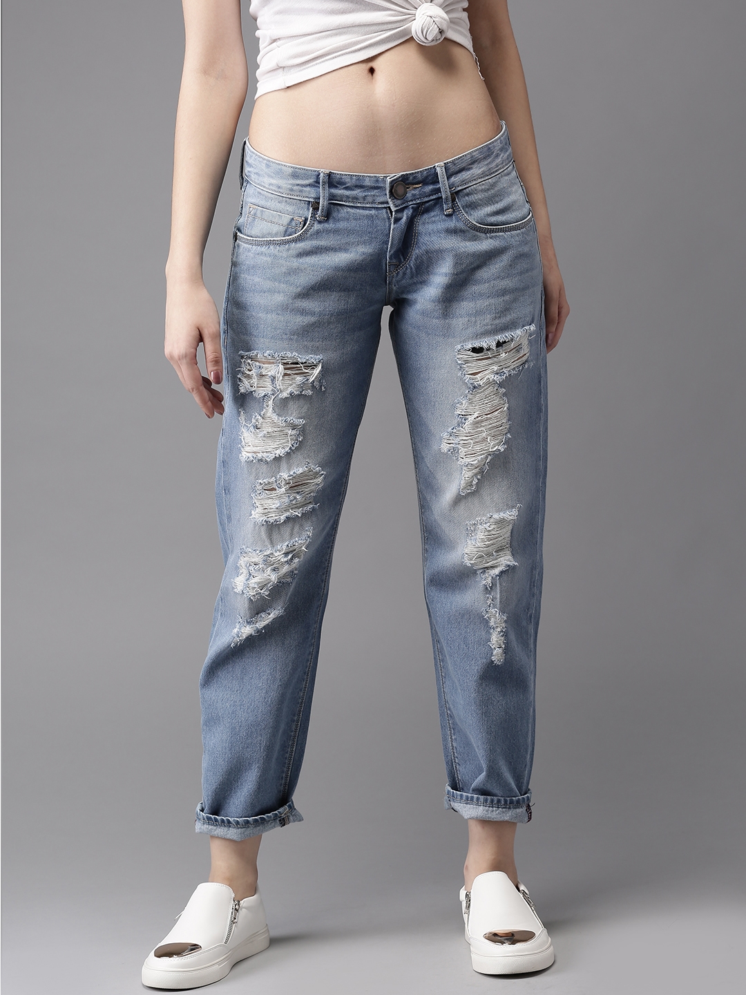 Buy MISSGUIDED Knee Rip Baggy Boyfriend Jeans 2024 Online | ZALORA  Philippines-nttc.com.vn
