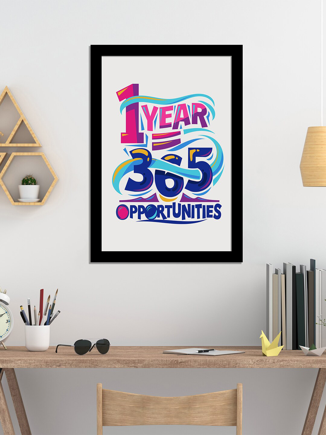 WENS Quotes Black MDF 3 Pcs Wall Living Room Rectangle Paintings Wall Art -13 x 20In