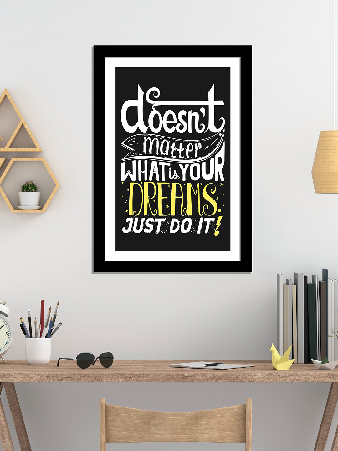 WENS Inspirational MDF Wall Rectangle Paintings Wall Art - 20 x 14 In