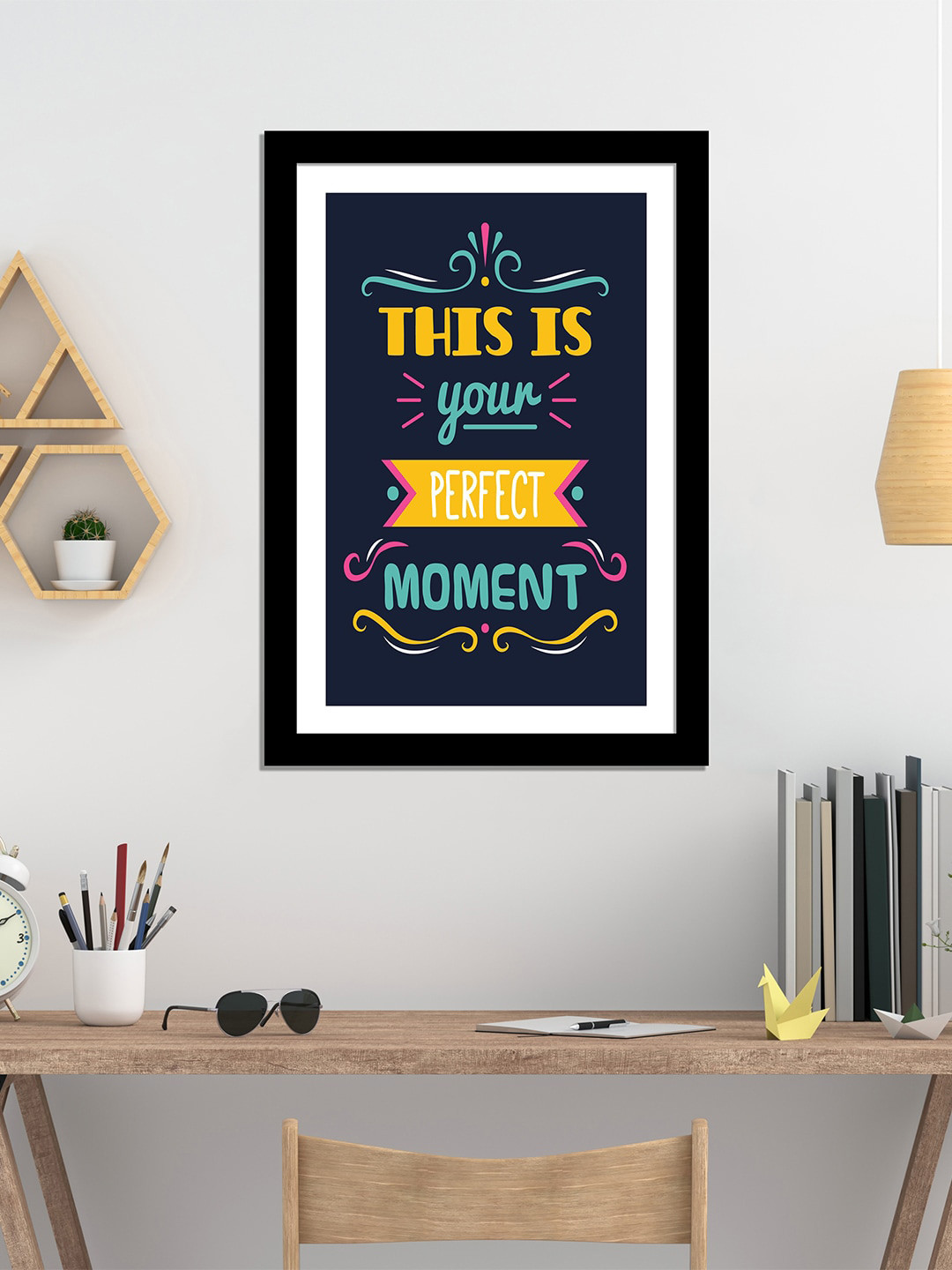 WENS Black Inspirational Quotes Laminated Framed Wall Art