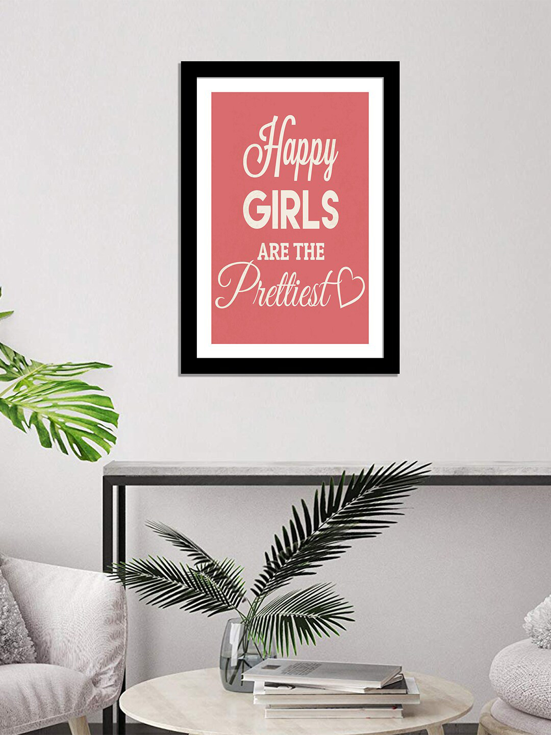 WENS Black & Pink Laminated Inspirational Quotes Printed Framed Wall Art