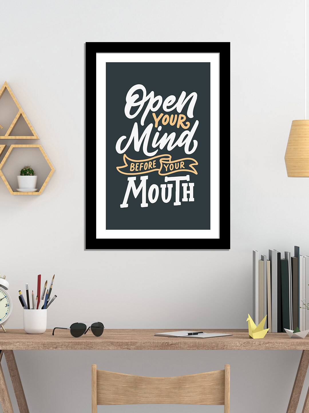 WENS Inspirational Quotes MDF Wall Rectangle Paintings Wall Art -20 x 14 In