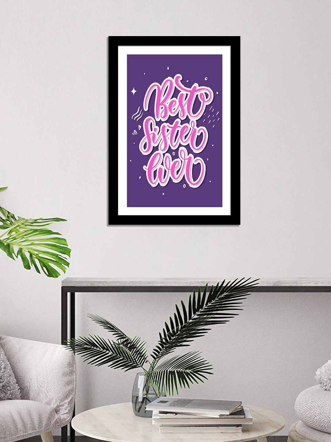 WENS Black Laminated Printed Rectangular Frame Wall Art