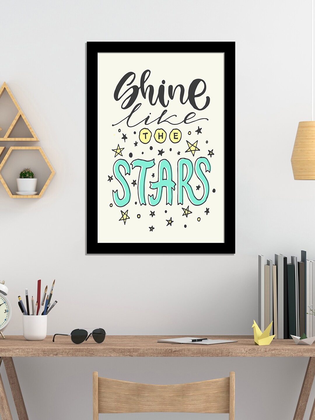 WENS Black & White Laminated Inspirational Quotes Printed Framed Wall Art