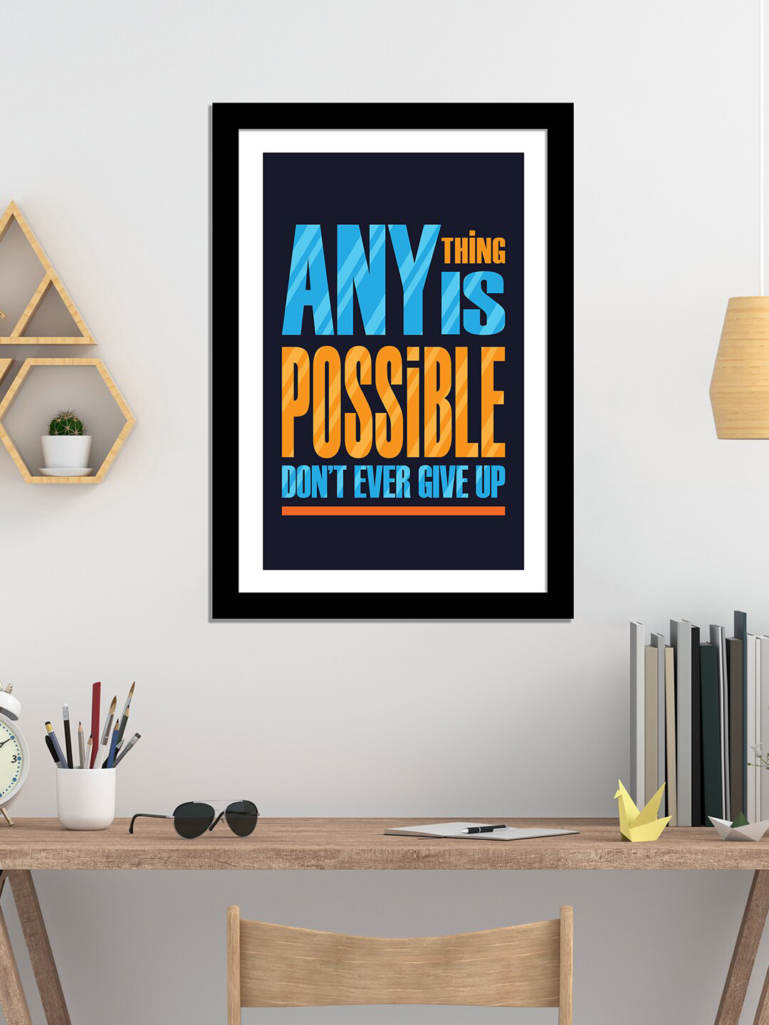 WENS Black Laminated Rectangular Frame  Wall Art