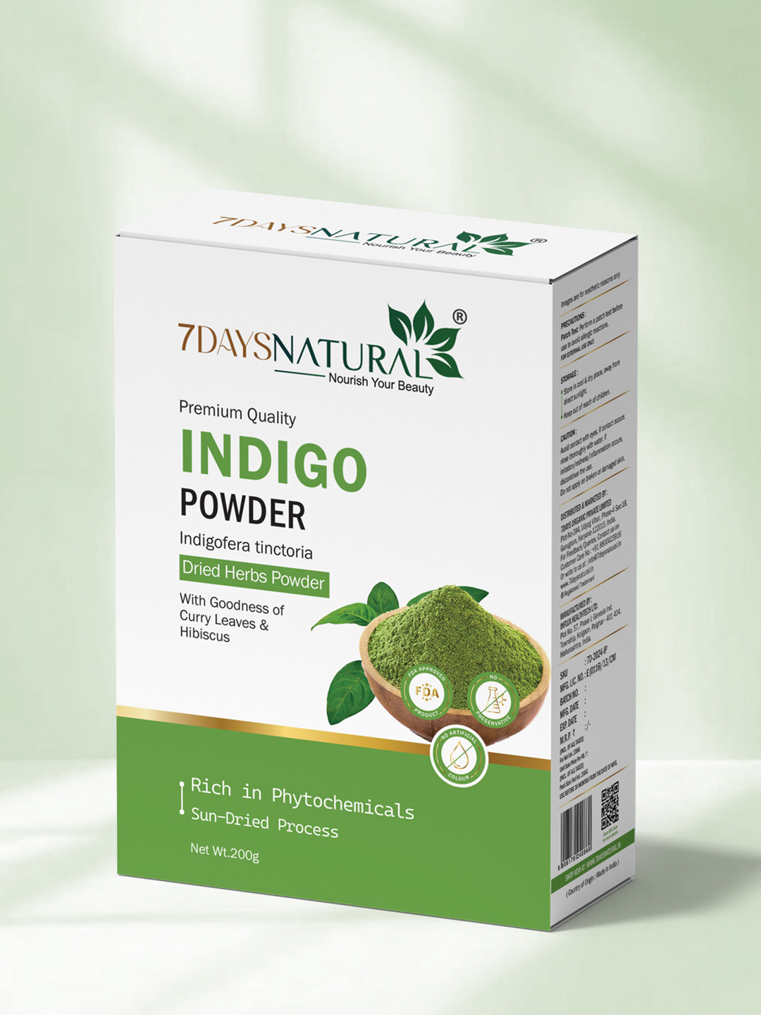 7DAYSNATURAL Natural Herbal Indigo Powder Hair Dye - 200g