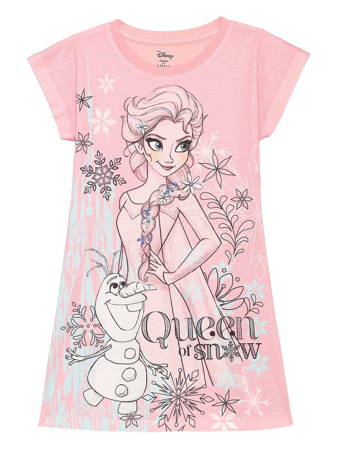 Disney by Wear Your Mind Girl Pink printed  Sheath Dress
